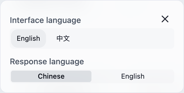 Choose languages, then close the window