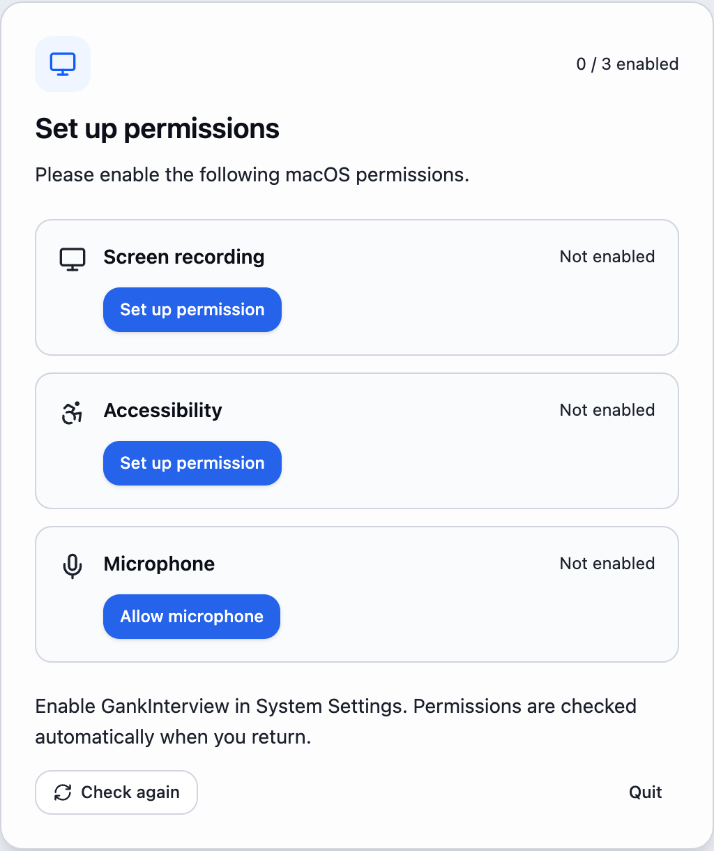 Updated macOS permission check
