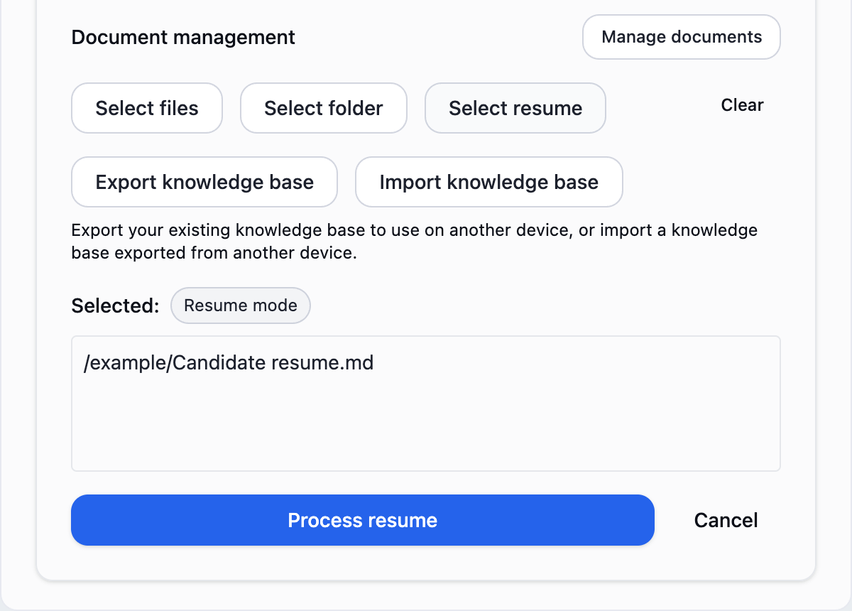 Choose one file with the dedicated resume control