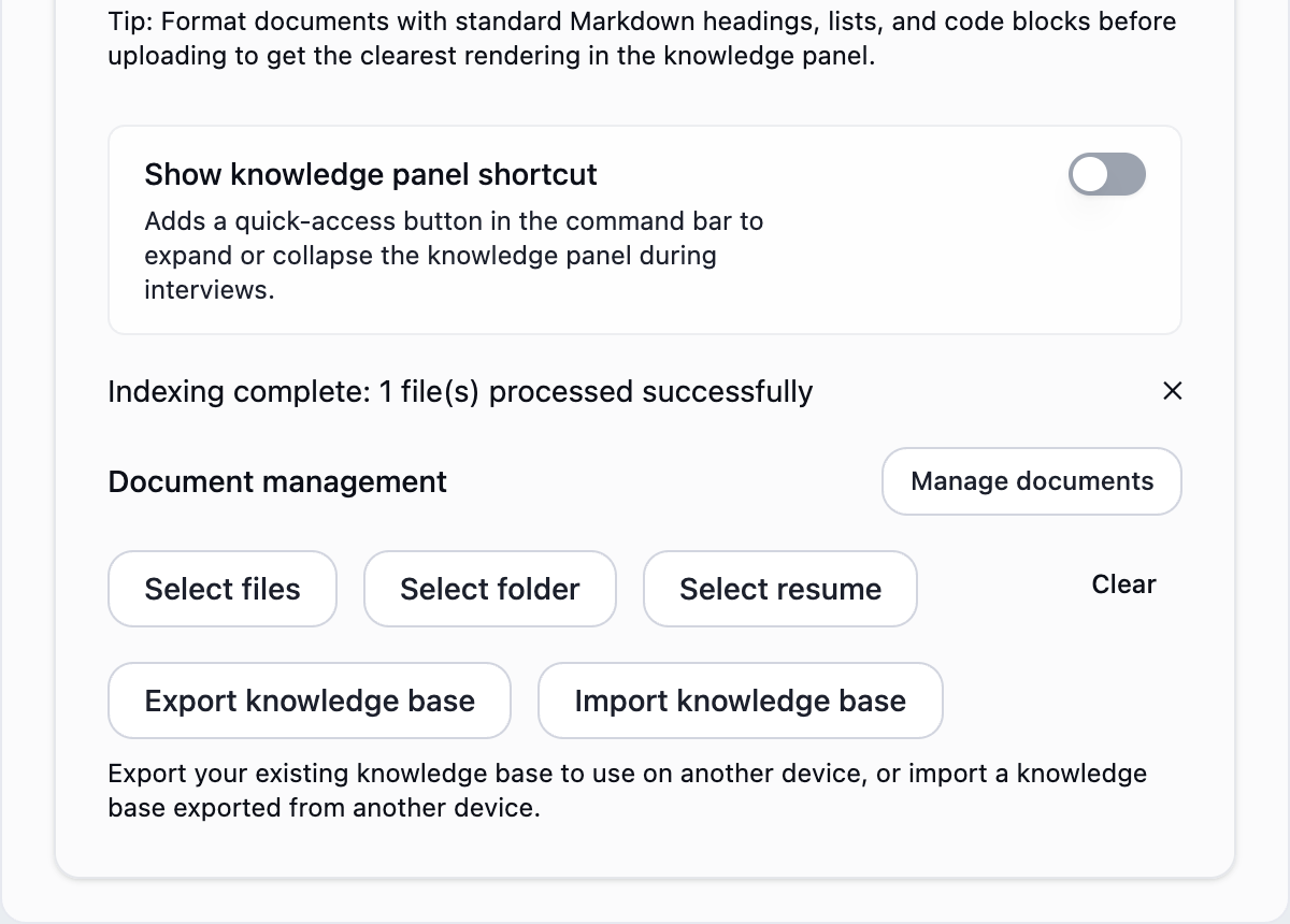 Click Export knowledge base to save the whole library